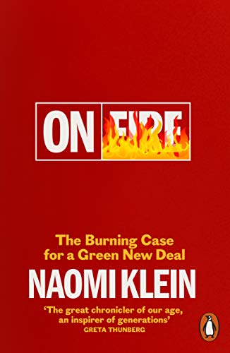 Red book cover with white text "ON FIRE" and flame imagery.