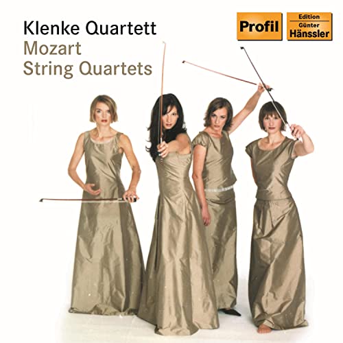 CD cover featuring four women in long gowns holding violin bows.