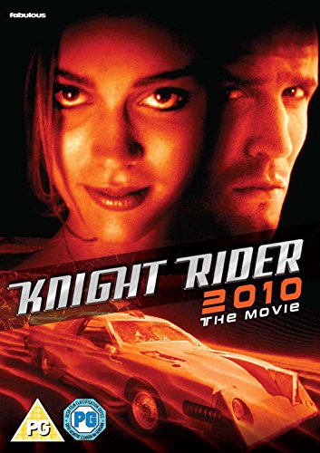 DVD cover for "Knight Rider 2010" featuring two faces and a car.