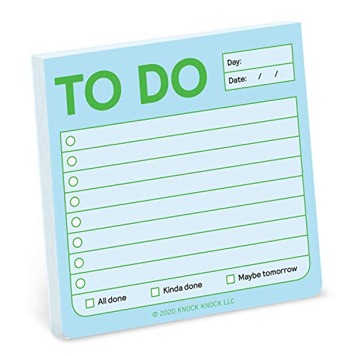 Light blue "To Do" sticky note pad with checkboxes and lines.