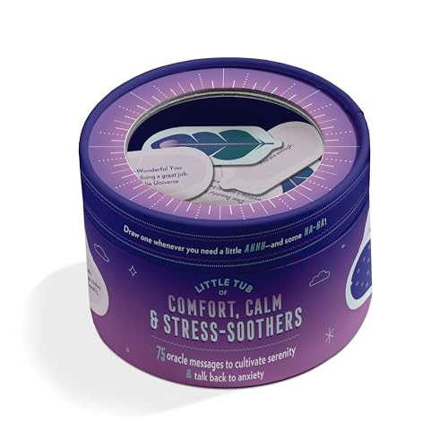 Purple cylindrical tub with oracle cards peeking from the opening.