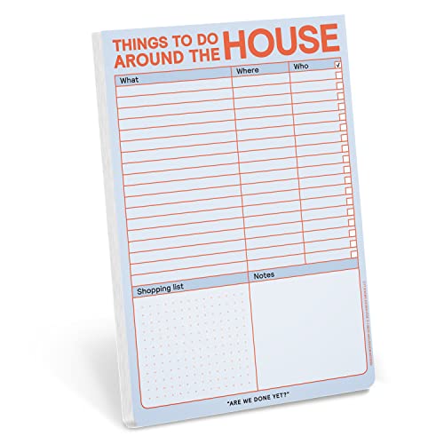 Pastel pink to-do list pad with checklist, shopping list, and notes sections.