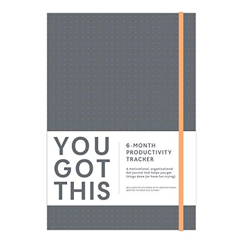 Gray dotted journal with white text reading "YOU GOT THIS" and orange accent.