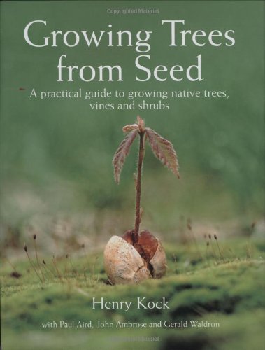 Book cover: "Growing Trees from Seed" with a seedling image.