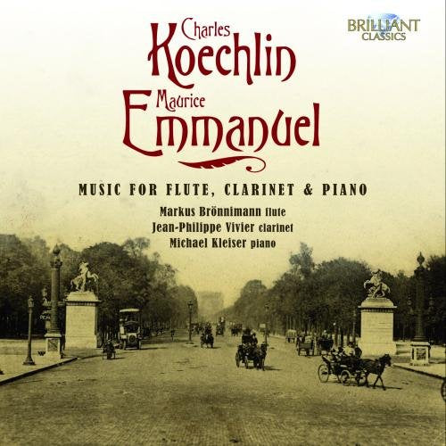 CD cover for classical music by Koechlin and Emmanuel, with a Parisian street scene.