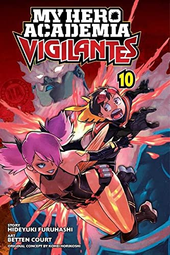 Cover of "My Hero Academia: Vigilantes, Vol. 10" manga with characters in action.