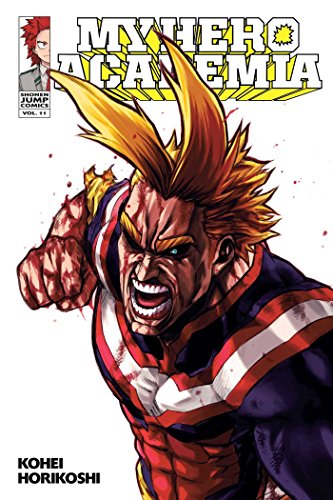 Manga cover featuring a bruised, determined All Might punching forward with a white background.