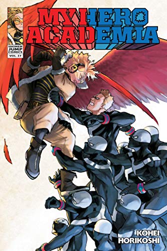 Manga cover featuring Hawks fighting Twice and multiple clones in black suits.