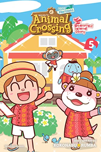 Cover of Animal Crossing: New Horizons Deserted Island Diary volume 5 featuring cartoon characters.