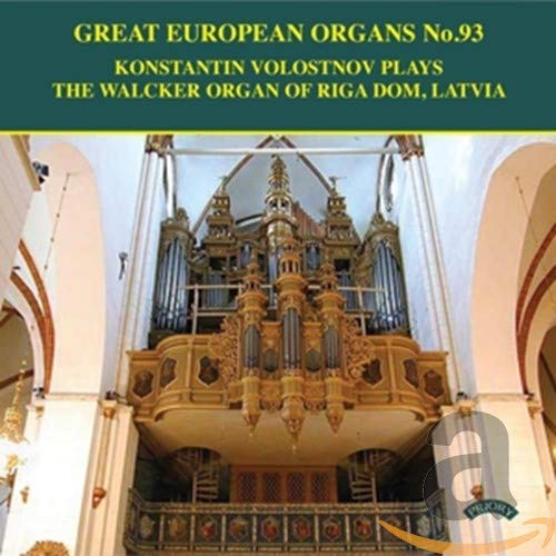 Ornate golden pipe organ inside a church, CD cover art.