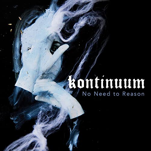 CD cover: ghostly face with hand up, dark background, text “kontinuum”.