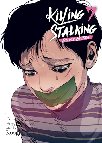 Killing Stalking" volume 7 cover: a distressed man with a gag.
