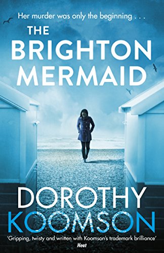 Book cover: woman walking towards beach huts in a misty seaside scene.