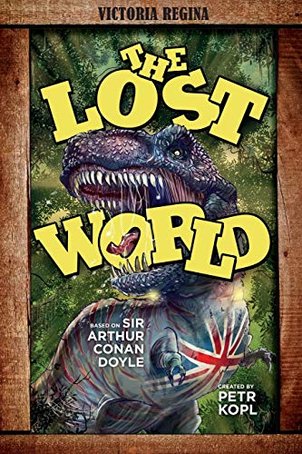 Book cover: “The Lost World” featuring a dinosaur and bold lettering.