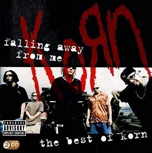 Korn album cover, "Falling Away From Me: The Best," featuring band members.