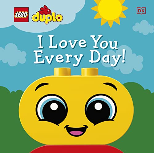 LEGO DUPLO book cover with a smiling yellow brick face and sun.