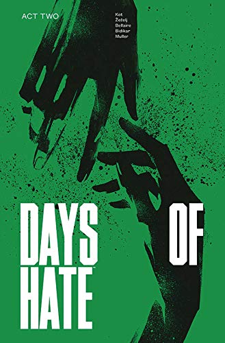 Green cover with silhouetted hands reaching towards a knife blade.