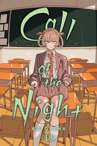Anime girl with braided hair sits on a school desk in a classroom.