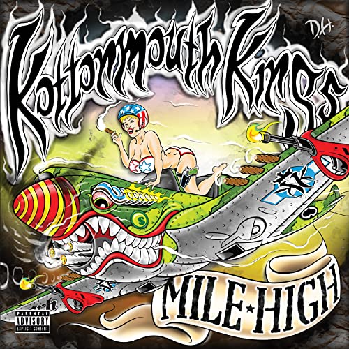 CD cover for Kottonmouth Kings’ “Mile High” featuring a plane and pin-up art.