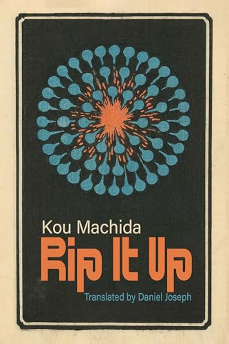 Book cover: black background with blue and orange circular design, title "Rip It Up".