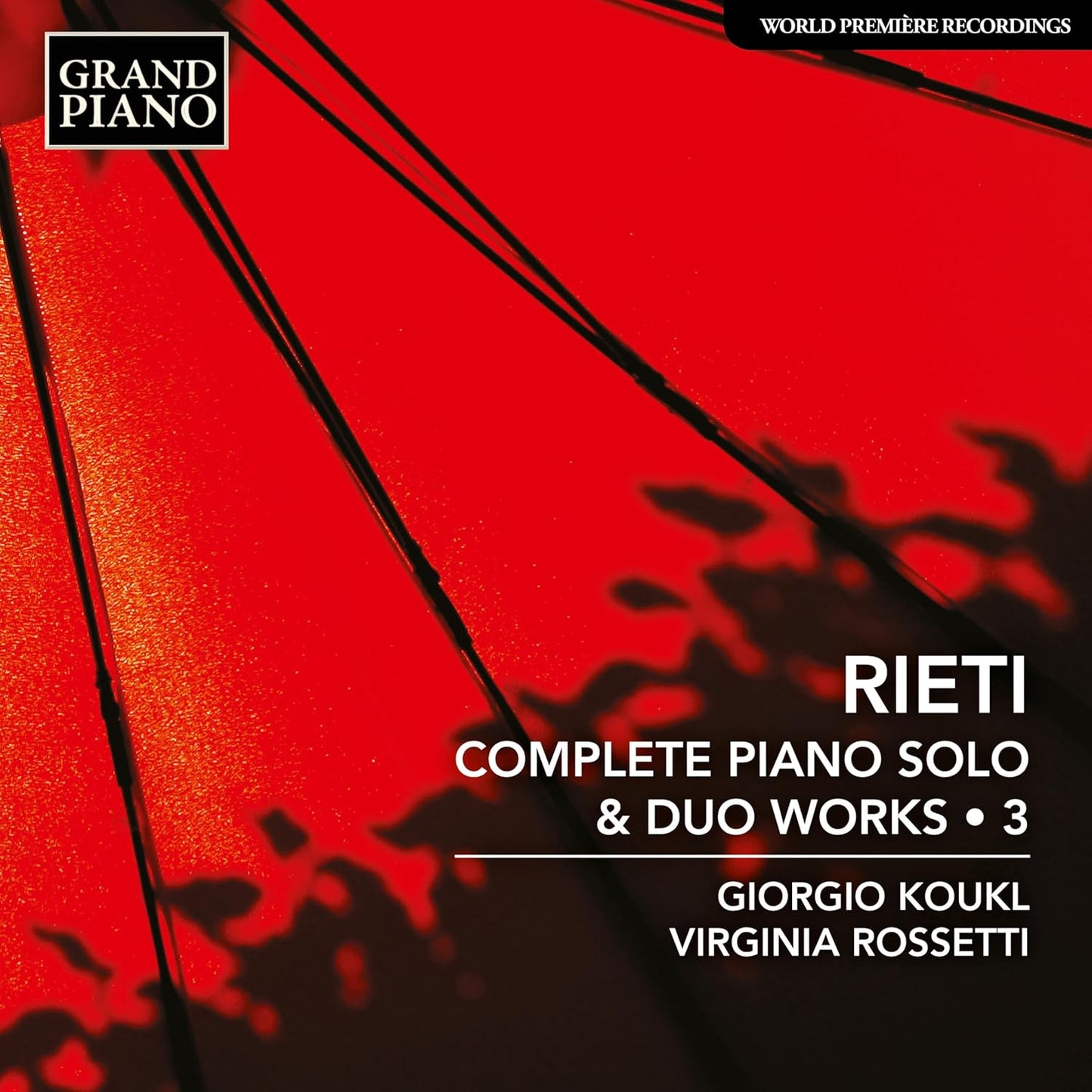 CD case for piano solo/duo music by Koukl/Rossetti, titled "Rieti".