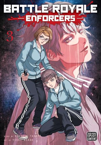 Manga cover featuring two women in tracksuits and a large portrait in the background.