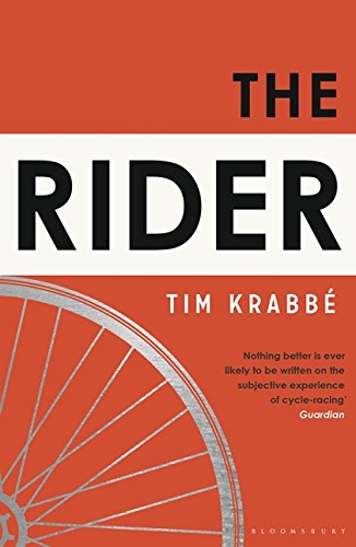 Book cover for “The Rider” featuring a bicycle wheel and bold text.