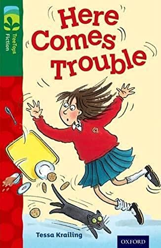 Book cover: girl with spilled food and a surprised black cat.