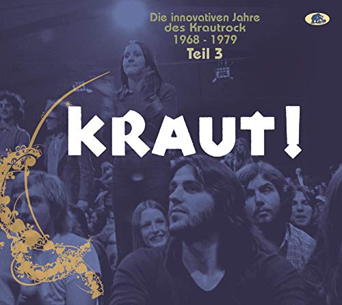 CD cover for “Kraut! Vol. 3” featuring a group portrait and golden swirls.