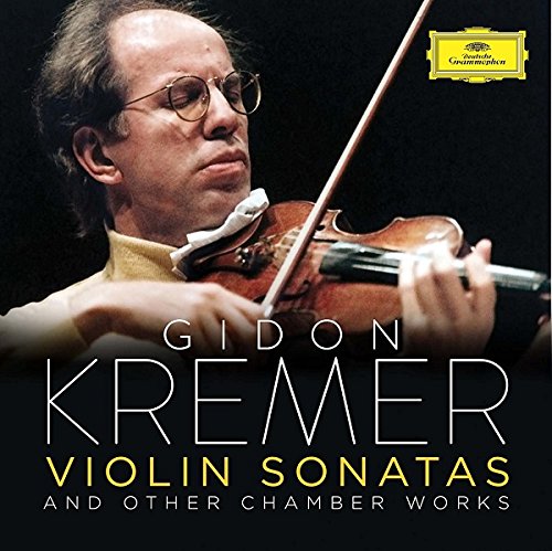 Gidon Kremer playing violin, album cover for violin sonatas.