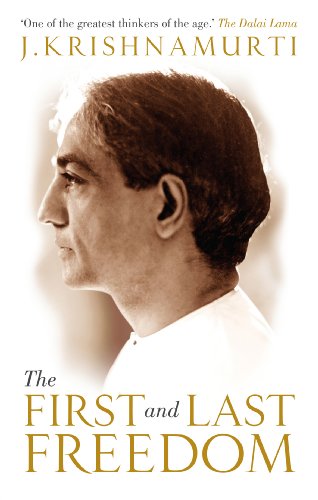 Book cover featuring a sepia-toned portrait of J. Krishnamurti and title text.