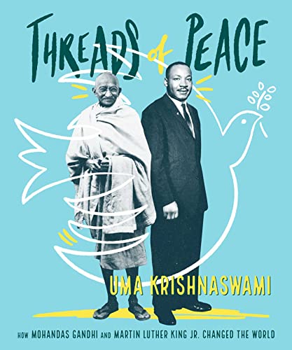 Book cover featuring portraits of Gandhi and King with a dove illustration.