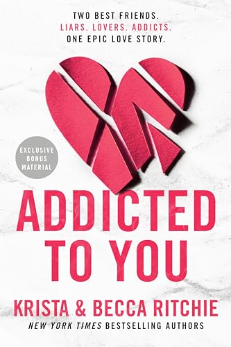 Book cover: "Addicted to You" with a broken red paper heart.
