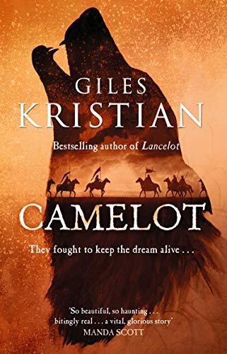 Book cover showing a silhouette of a wolf containing riders against an orange background.