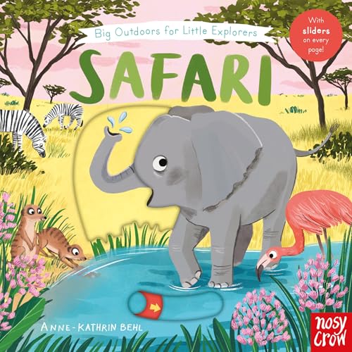 Book cover depicting an elephant in a watering hole with other safari animals.