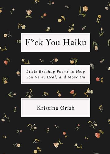 Black book cover with white text and scattered floral illustrations.