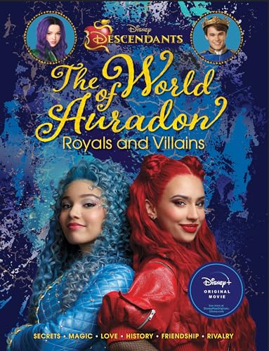 “Descendants” book cover featuring four young actors and colorful designs.