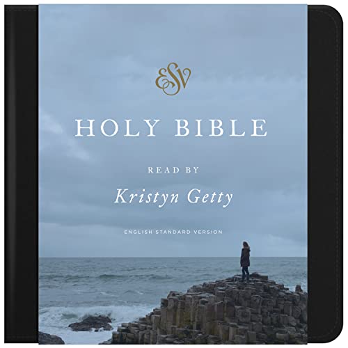 Dark blue ESV Holy Bible with coastal scene cover art.