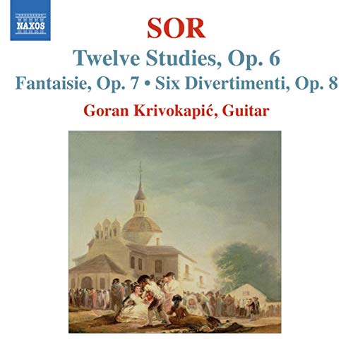 CD cover featuring Sor guitar music by Goran Krivokapic with a classical painting of people.