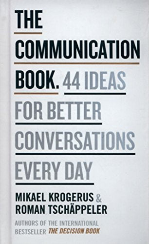 "The Communication Book" cover with white background, black and gray text, and yellow accents.