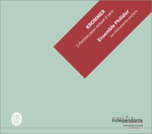 CD cover for Krommer’s Partite Per Ottetto Di Fiati, red and pale green.