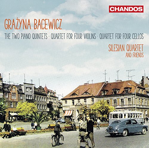 CD cover featuring a vintage town square scene and composer Grażyna Bacewicz’s name.
