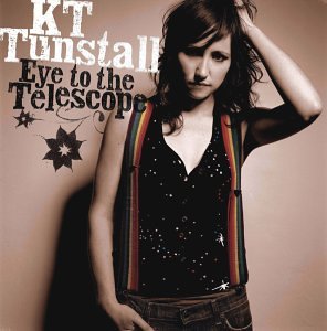 Kt Tunstall album cover: woman with dark hair and rainbow suspenders.
