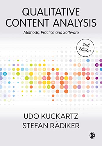 Book cover: “Qualitative Content Analysis” second edition, colorful dots.