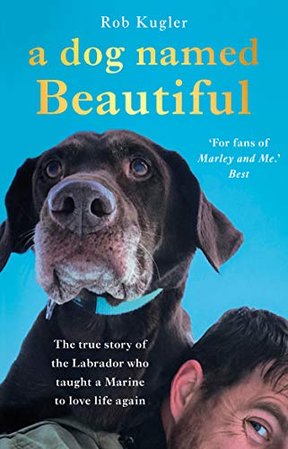 Book cover featuring a close-up of a black Labrador and a Marine’s face.