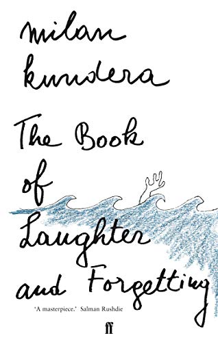 Book cover with hand-written title and author name above a drawing of blue waves.