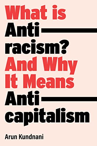 Book cover with bold red and black text on a light pink background.
