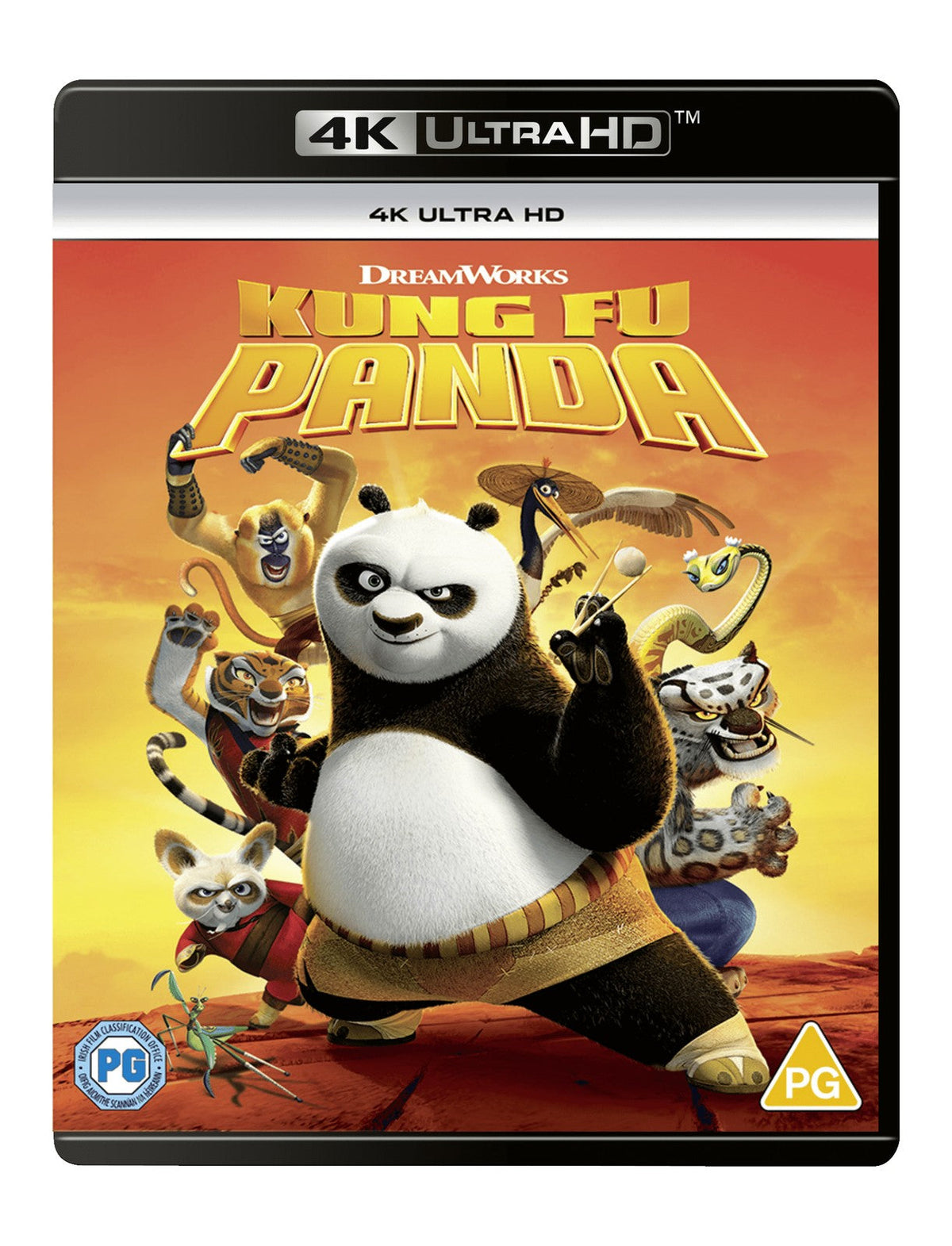 Kung Fu Panda 4K UHD Blu-ray cover with Po and the Furious Five.