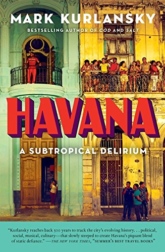 Book cover featuring a colorful Havana street scene with people on balconies.