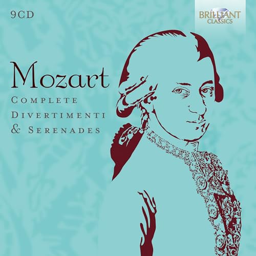 CD cover featuring a portrait of Mozart with floral embellishments.